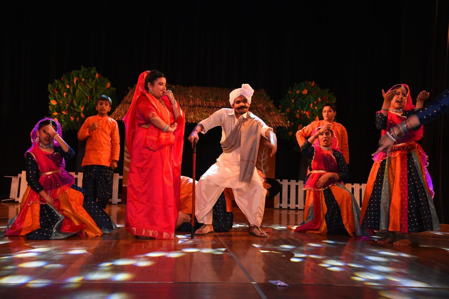 School students celebrating a festive cultural event